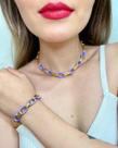 Conjunto Colar e Pulseira folheado a ouro tendência Barbie Core Conjunto Colar e Pulseira folheado a ouro tendência Barbie Core