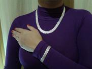 Conjunto Colar E Pulseira Prata 925 Transada/laminada 8 Fios