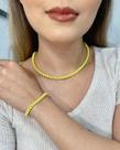 Conjunto Colar e Pulseira Veneziana redonda tendência da moda