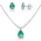 Conjunto Colar Pingente Brinco Prata Original Delicado Gota