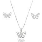 Conjunto Colar Pingente Par Brinco Feminino Prata Legitima