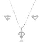 Conjunto Colar Pingente Par Brinco Feminino Prata Legitima Conjunto Colar Pingente Par Brinco Feminino Prata Legitima