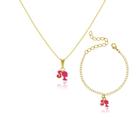 Conjunto Colar + Pulseira Barbie Banhado A Ouro 18k Conjunto Colar + Pulseira Barbie Banhado A Ouro 18k