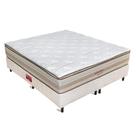 Conjunto colchão cama box bege fit queen splendor top orthocrin 158x198x69 molas ensacadas espuma certificada