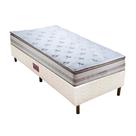 Conjunto colchão cama box bege fit solteiro splendor top orthocrin 88x188x69 molas ensacadas espuma certificada