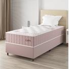 Conjunto Colchão Mola Ensacada e Base Box Solteiro 67x88x188cm Cairo Yescasa Rosa/Rose