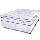 Conjunto Colchão Queen Molas Ensacadas Com Pillow + Box Branco BF Colchões 158x198x58cm