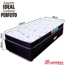 Conjunto Colchão Solteiro D33 + Cama Box Colchão Bicama BF Colchões 88x188x48cm