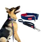 Conjunto Coleira com Trava de Segurança M + Guia para Cachorro - Canadá K9