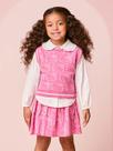 Conjunto Colete e Saia Hello Kitty Tricô Momi