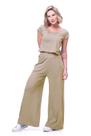 Conjunto color blusa e pantalona em crepe sustentável areia