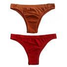 Conjunto com 02 calcinhas, sem costura - cor: caramelo e cereja - tamanho m - basic+ Conjunto com 02 calcinhas, sem costura - cor: caramelo e cereja - tamanho m - basic+