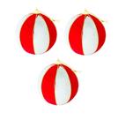 Conjunto com 03 Bolas Camurça Vermelho e Verde com Linhas Douradas 10cm HT9225 - Master Christmas