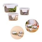 Conjunto com 03 Potes Hermético Retangular 50ml/150ml/350ml Conjunto com 03 Potes Hermético Retangular 50ml/150ml/350ml