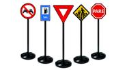 Conjunto Com 05 Placas De Trânsito Brinquedo Policar Poliplac