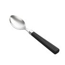 Conjunto com 06 Colheres para Café de Aço Inox com Cabo de Plástico Rattan Preto 15cm 7658 - Lyor