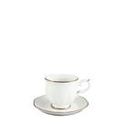 Conjunto com 06 Xícaras de Café Royal Bone China Windsor Gold 100ml Porcelana