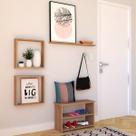 Conjunto com 1 Banco, 1 Prateleira e 2 Nichos Pullen Conjunto com 1 Banco, 1 Prateleira e 2 Nichos Pullen