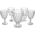 Conjunto com 1 jarra e 4 taças diamond transparente 1,2l e 330ml - bela flor Conjunto com 1 jarra e 4 taças diamond transparente 1,2l e 330ml - bela flor