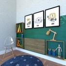 Conjunto com 1 Mesa Dobrável 60cm e 3 Nichos