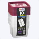 Conjunto Com 10 Portes Quadrados BPA Free Versátil 280 ML