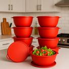 Conjunto com 10 Potes de 1 Litro com tampa Bowl Boll Marmita uso em Microondas Lavalouças Freezer Geladeira BPA FREE CASA BELLA