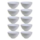 Conjunto Com 10 Tigelas De Sobremesa Melamina Branca 300ml Bowl Para Sorvete/Açaí 12,5cm Cumbuca Redonda De Melamina Sakes