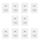Conjunto com 10 Tomadas USB + 1 Tomada 2P+T 20A 250V, Modular, com Placa 4x2 e Suporte Branco Conjunto com 10 Tomadas USB + 1 Tomada 2P+T 20A 250V, Modular, com Placa 4x2 e Suporte Branco