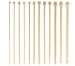 Conjunto Com 12 Agulhas Bambu Crochê Tricô Afegão Tunisiano
