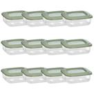 Conjunto Com 12 Potes Hermético Quadrado BPA Free 335 ml