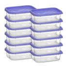 Conjunto Com 12 Potes Retangular Graduado BPA Free 300ml