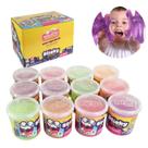 Conjunto Com 12 Slimes Geleca Colorida Glitter Não Gruda