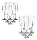 Conjunto com 12 Taças Buffet 186ml Champagne Espumante Vidro Cristalino Nadir