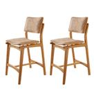 Conjunto com 2 Banquetas em Madeira Eloá