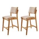 Conjunto com 2 Banquetas em Madeira Eloá