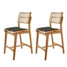 Conjunto com 2 Banquetas em Madeira Eloa Premium