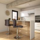 Conjunto com 2 Banquetas Giratórias Fardeen Marrom Escuro