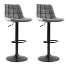 Conjunto com 2 Banquetas Giratórias Kinney Cinza