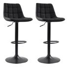 Conjunto com 2 Banquetas Giratórias Kinney Preto