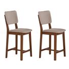 Conjunto com 2 Banquetas Napoli Imbuia e Bege