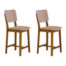 Conjunto com 2 Banquetas Napoli Mel e Bege