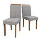 Conjunto com 2 Cadeiras Ana Linho Cinza e Imbuia