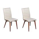 Conjunto com 2 Cadeiras Chambly Bege e Cedro
