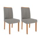 Conjunto com 2 Cadeiras Clarice Wood Linho Grafite e Madeira
