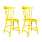 Conjunto com 2 Cadeiras de Cozinha Dalas Amarelo