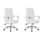 Conjunto com 2 Cadeiras de Escritório Diretor Giratórias Cleaner Branco
