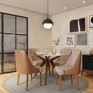 Conjunto com 2 Cadeiras de Jantar Ágata II Imbuia e Off White