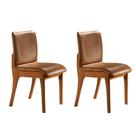 Conjunto com 2 Cadeiras de Jantar Bella Gold Imbuia e Caramelo