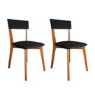 Conjunto com 2 Cadeiras de Jantar Tóquio Castanho e Preto