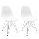 Conjunto com 2 Cadeiras Eames Cromado e Branco